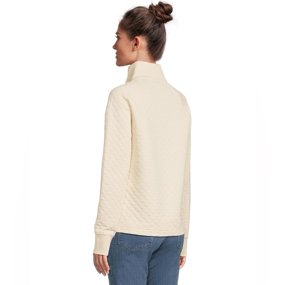 Cable & Gauge whisper white quilted mock neck pullover sweatshirt NWT - Picture 14 of 14